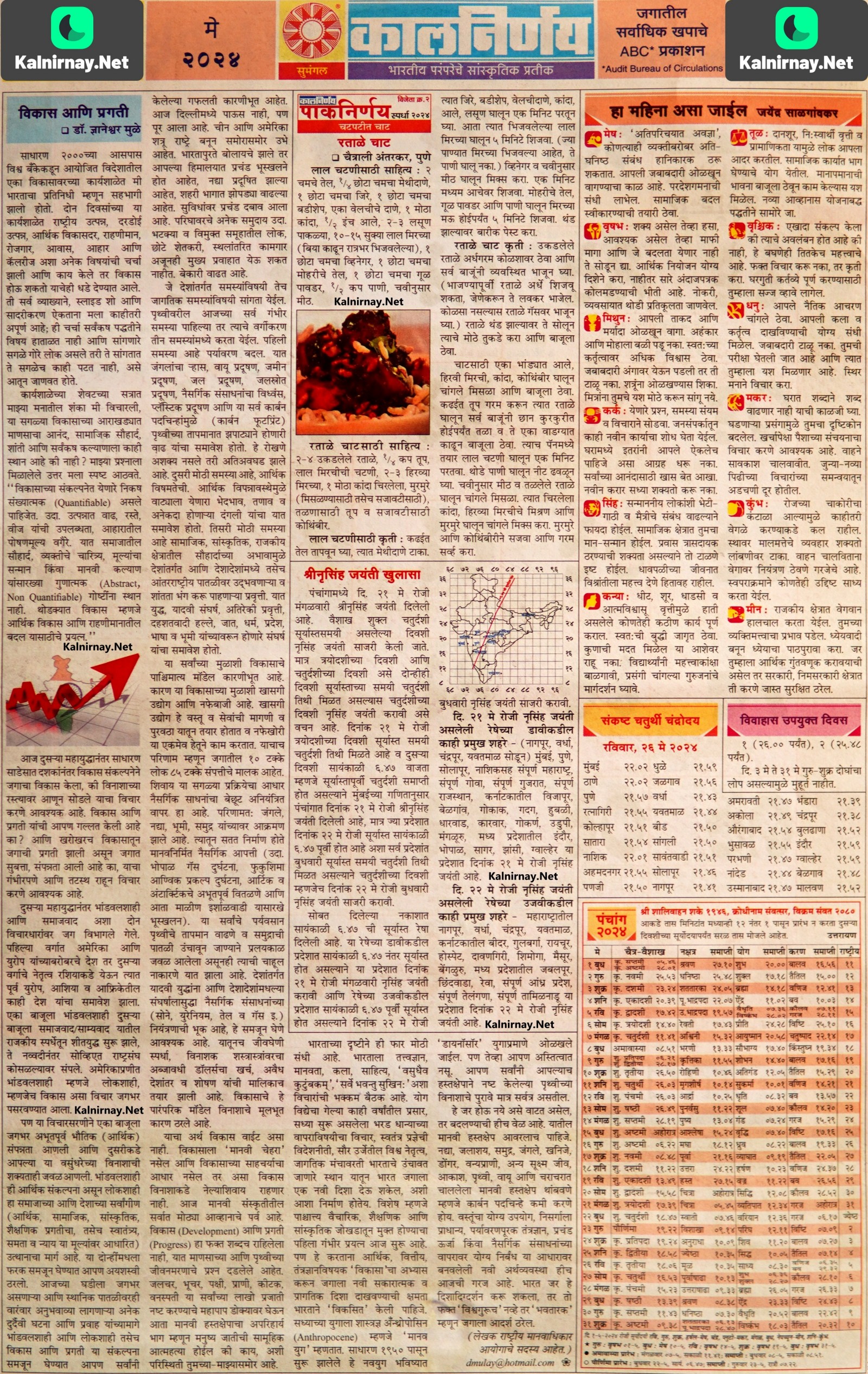 Kalnirnay Calendar May 2024 Download Nara Tamera